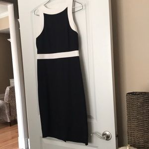 Sleeveless black midi dress
